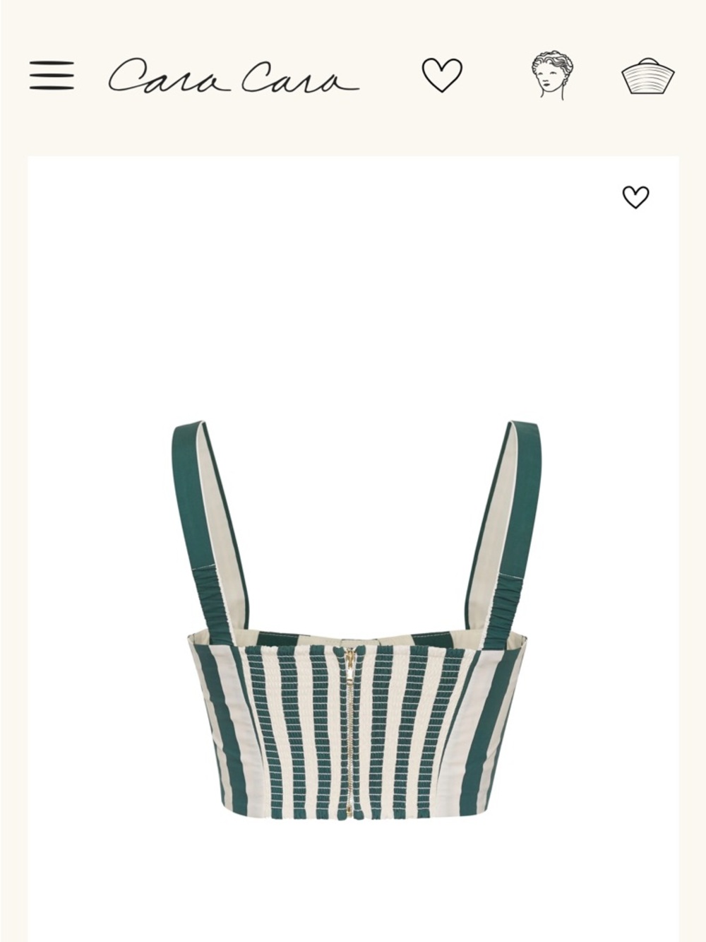 Cara Cara Green & White Striped Two-Piece Set with Woven Belt - Picture 3 of 11